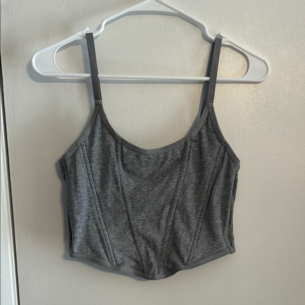 Gray Cropped Corset Top